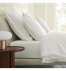 Taie d'oreiller en percale de coton lavé 120 fils AM.PM