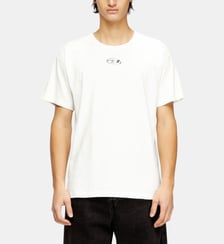 T-shirt en coton léger avec logo Ovale D métallisé Diesel