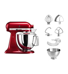 Robot pâtissier 5KSM175PSECA Pomme d'Amour, 4,8 L, bol avec poignée + bol 3 L, batteur souple et couvercle Kitchenaid