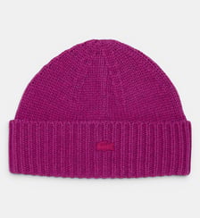 Bonnet en laine maille côtelée signature Lacoste