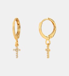 Paire de boucles d'oreilles créoles doré  cross Caroline Najman