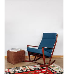Rocking-chair en bois Alibert N°28- Produit chiné Debongout