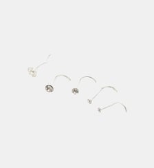 Set de 5 piercings assortis argent garanti 925 et zircon Balaboosté