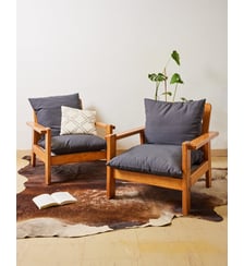 Paire de fauteuils en pin  Ernest N°688- Produit chiné Debongout