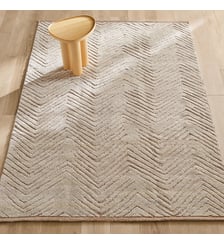 Tapis laine noué main chevrons AM.PM