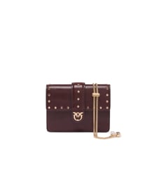 Porte-cartes love pocket en cuir à bandoulière chaîne Pinko