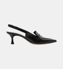 Eliott - Slingback En Cuir Veau Noir Parallèle