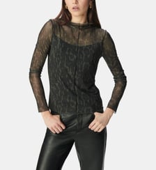 Tee-shirt résille imprimé léopard Ikks