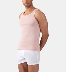 Ribbed Tank Top: Sunrise Pink Ron Dorff