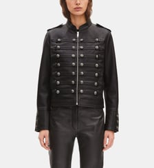Blouson en cuir style officier The Kooples