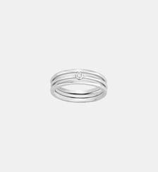 Bague 3 anneaux interchangeables Petite Semaine en Argent avec diamant blanc La Garçonne Diamant