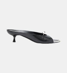 D-Diam's - Mule en cuir avec Oval D flottant Diesel