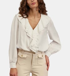 Blouse manches longues col v uni BOANE La Petite Etoile
