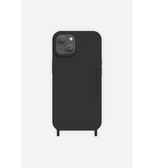 Coque de téléphone noir carbone soft touch avec anneaux pour iPhone 15 La Coque Française