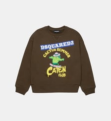 Sweat-shirt à col rond avec logo imprimé Dsquared2