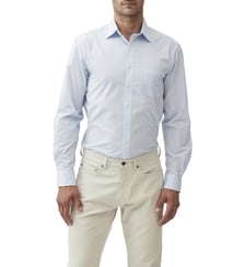 Chemise unie droite en coton manches longues Lowcliffe Rodd & Gunn