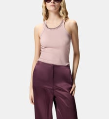 Top côtelé avec broderies bijoux Pinko