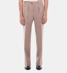 Pantalon de costume en laine à chevrons Fursac