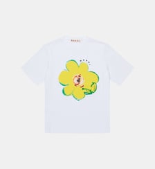 T-shirt avec fleur appliquée et logo Marni