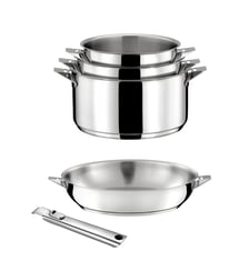 Eclipse - Lot 5 pièces - Casseroles 16, 18 et 20cm, Poêle 24cm inox et poignée Cuisinox