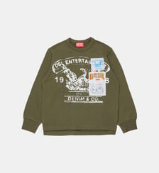 Sweat-shirt à col rond avec logo Diesel Kids