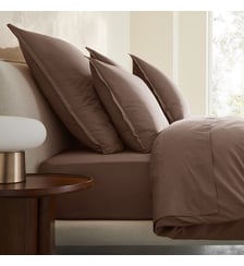 Taie d'oreiller en percale de coton lavé 120 fils AM.PM