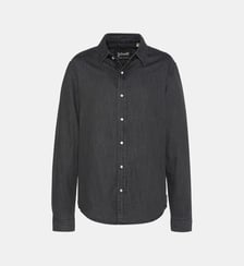 Chemise bleu à manches longues en denim Schott
