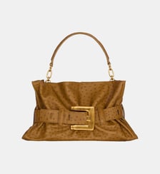 Sac Anthem Medium en cuir de veau embossé Balmain