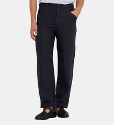 pantalon Belleville en lin bleu Agnès b.