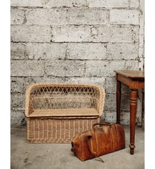 Banc en osier Antoine N°142- Produit chiné Debongout