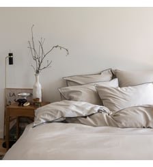 Housse de Couette en satin de coton lavé, RÊVE SATINÉ Blanc Cerise