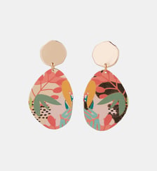 Boucles d'oreilles Balagane imprimé feuilles Balaboosté