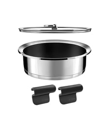 Ycône - Lot 1 sauteuse revêtement céramique 24 cm, 2 anses et 1 couvercle Cuisinox