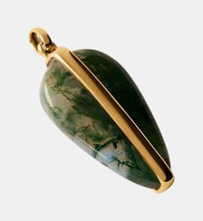 Charme argenté 925 plaqué en or jaune 18K avec agate mousseuse Aristocrazy