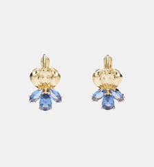 Boucles d'oreilles dormeuses iris doré et cristal bleu Les Néréides