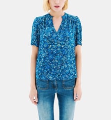 Blouse chimen - Motif rayures - Viscose lenzing ecovero - Coupe droite Caroll