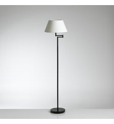 Lampadaire arc métal acier et rotin La Redoute Interieurs
