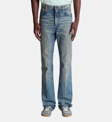 Pantalon droit jambe ajustée en denim vintage Balmain