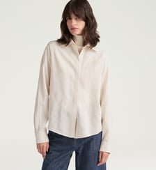 Chemisier anne en viscose-soie rayée Momonì