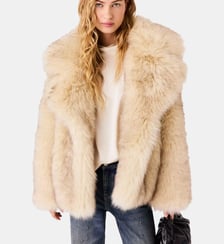 Manteau fausse fourrure oversize Maje