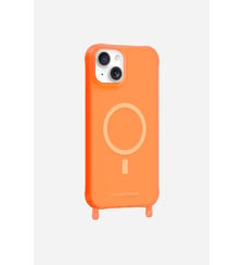 Coque de téléphone magsafe orange fluo avec anneaux pour iPhone 15 La Coque Française