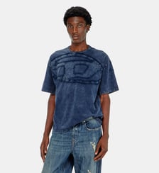 T-shirt en coton décontractée avec applique Oval D Diesel