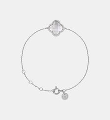 Bracelet, nacre blanche, diamants, or blanc Morganne Bello