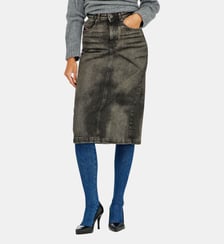 Jupe crayon en denim effet usé Diesel