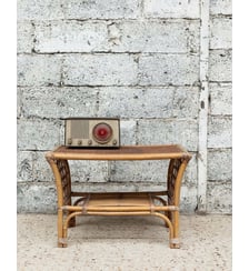 Table basse en rotin Léonie N°1116- Produit chiné Debongout