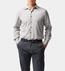 Chemise unie slim en laine mérinos ZQRX traçable manches longues Esk Valley Rodd & Gunn