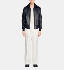 Blouson en cuir zippé Sandro