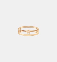 Bague double rang Pure | Optimiste en Plaqué Or avec diamant blanc La Garçonne Diamant