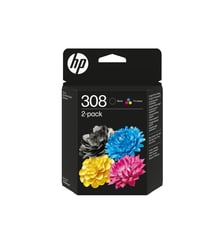 Cartouche d'encre 308 noire + 3 couleurs HP