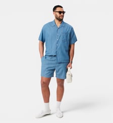 Chemise relaxed fit denim col ouvert Lacoste